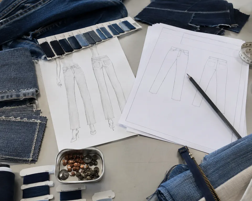 Anonymous vintage ultra-low-rise denim development starting point