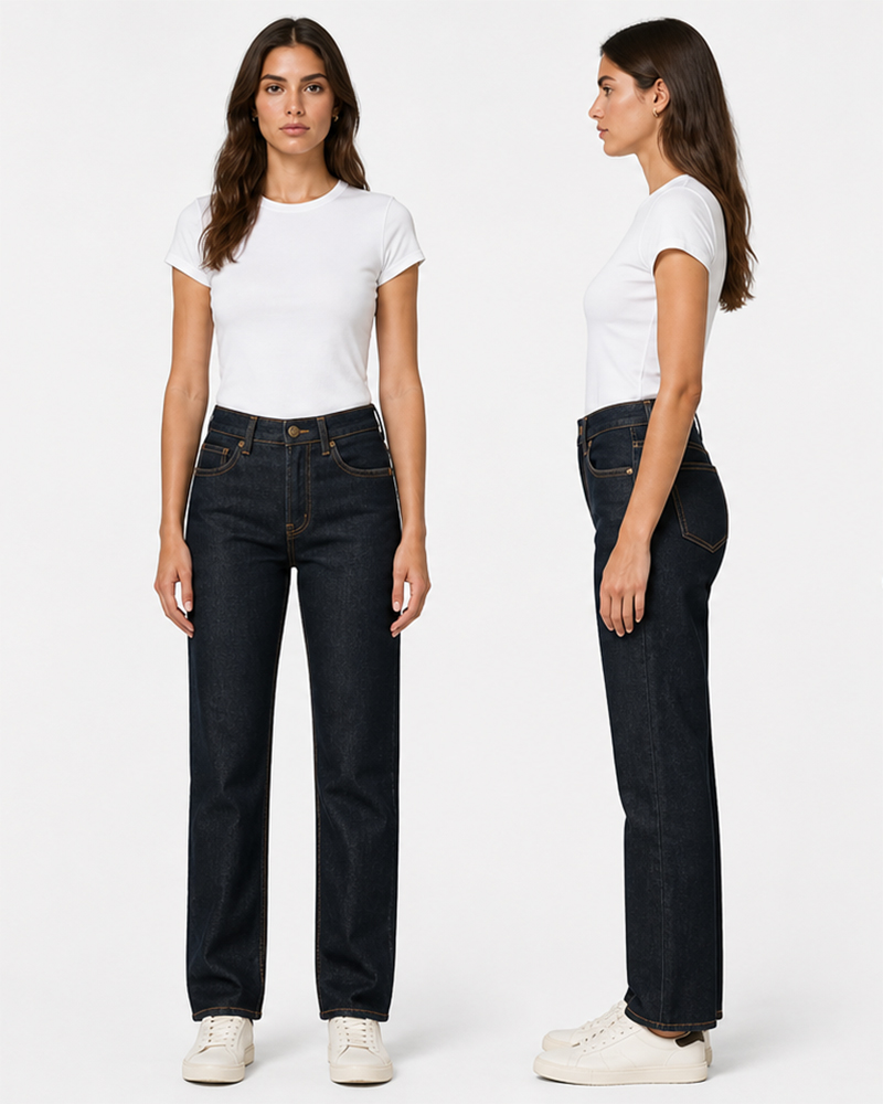 KG-2606 women's clean straight jeans